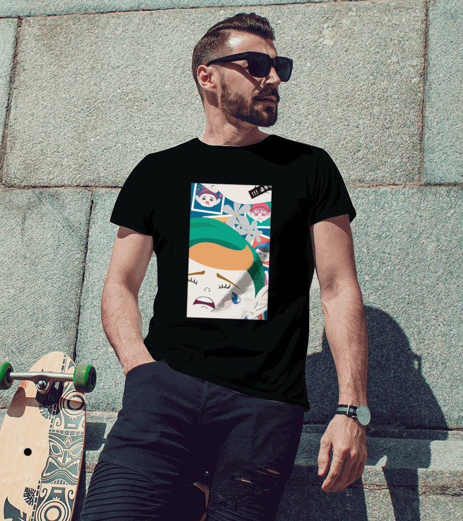 All Out Weeping Piximoji With Floral Background And Expressive Faces T-Shirt