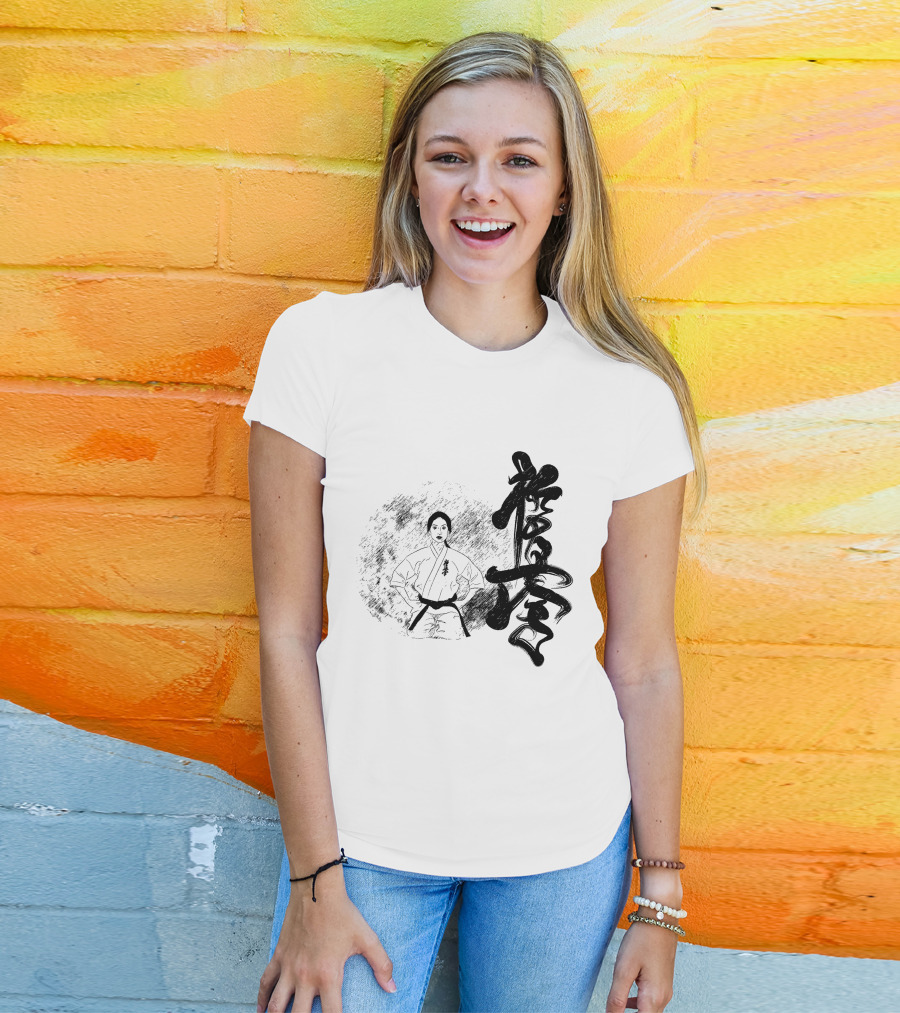 Karate Girl Black Kanji Martial Arts T-Shirt