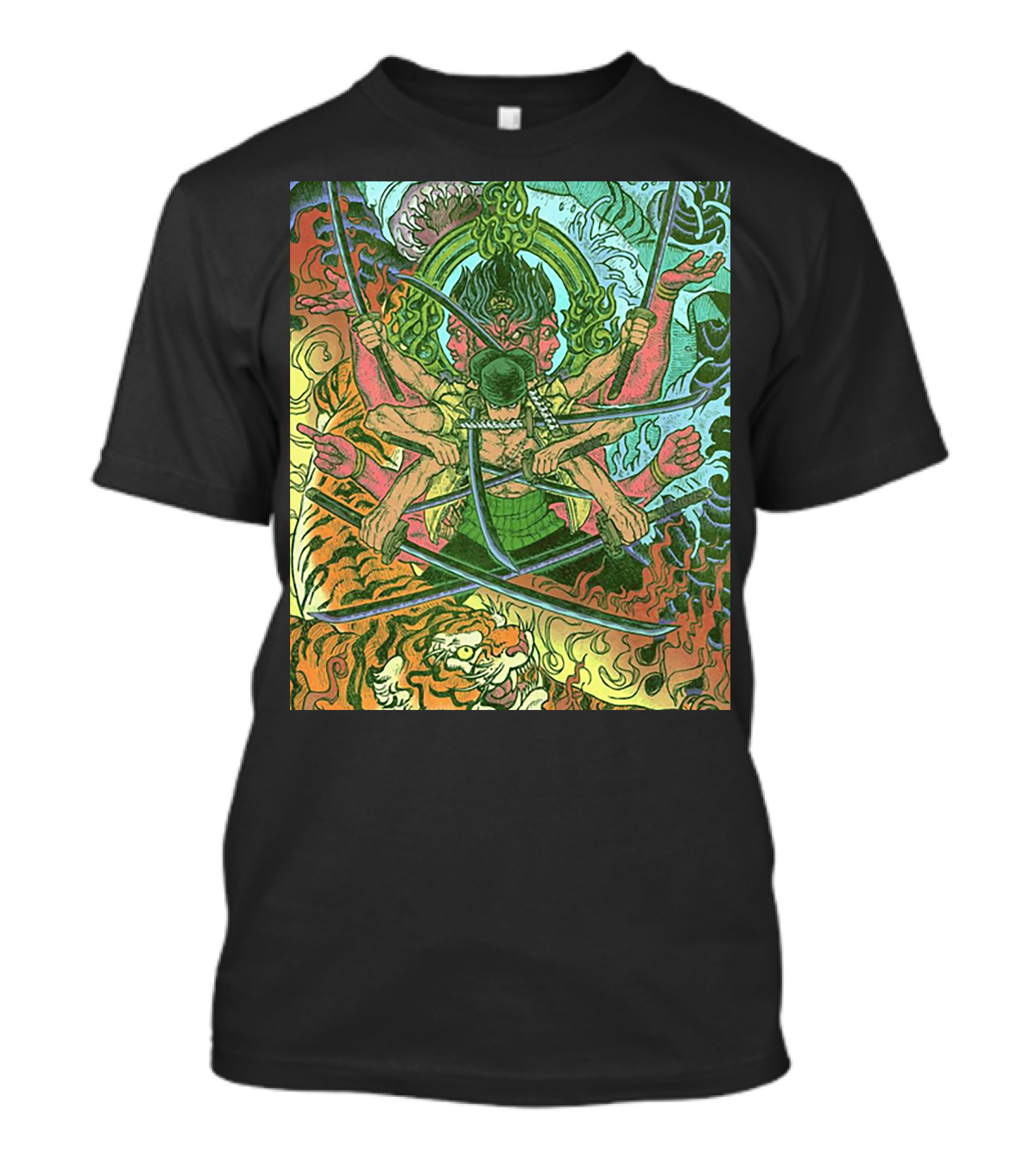 One Piece Roronoa Zoro Asura Concept Colors Of Fury T-Shirt