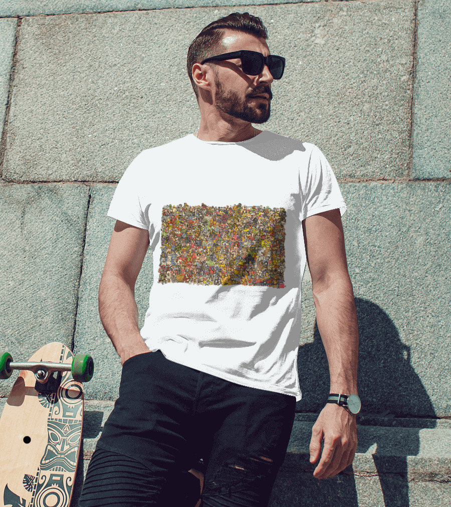 Pop Culture Character Collage Everybody T-Shirt