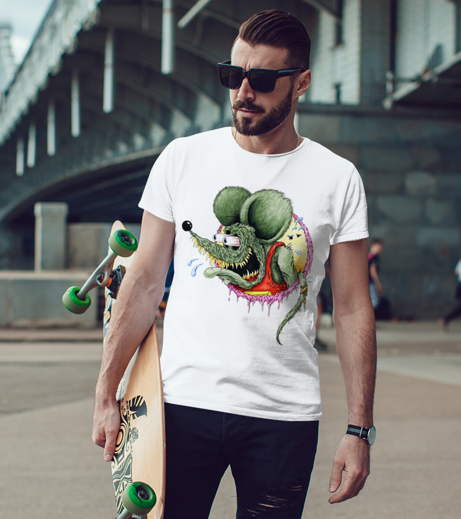 Rat Fink Classic Rat Fink Original Ed Roth Character Iconic Hot Rod T-Shirt