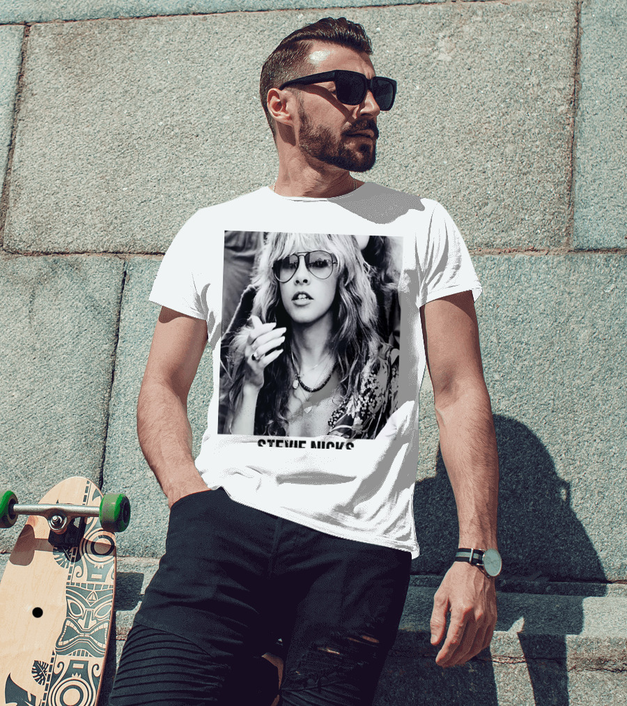 Stevie Nicks Black And White Portrait T-Shirt