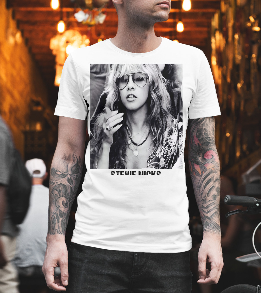 Stevie Nicks Black And White Portrait T-Shirt