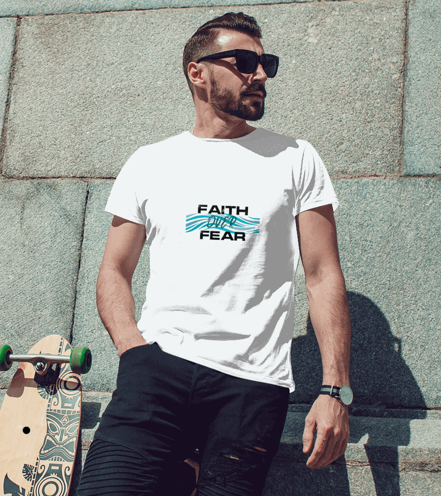 Faith Over Fear Wave Pattern Elements T-Shirt