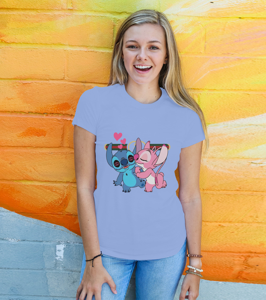 Stitch Love GC223 Hearts And Characters T-Shirt