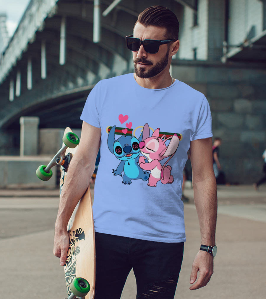 Stitch Love GC223 Hearts And Characters T-Shirt