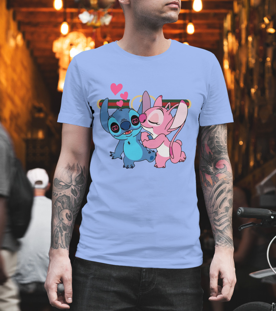 Stitch Love GC223 Hearts And Characters T-Shirt
