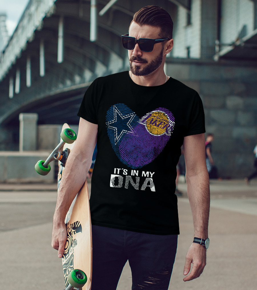 Cowboys And Lakers Star And Basketball It's In My DNA T-Shirt