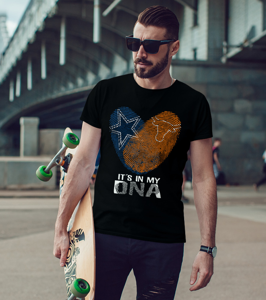 Cowboys Texas Longhorns Fingerprint It's In My DNA T-Shirt