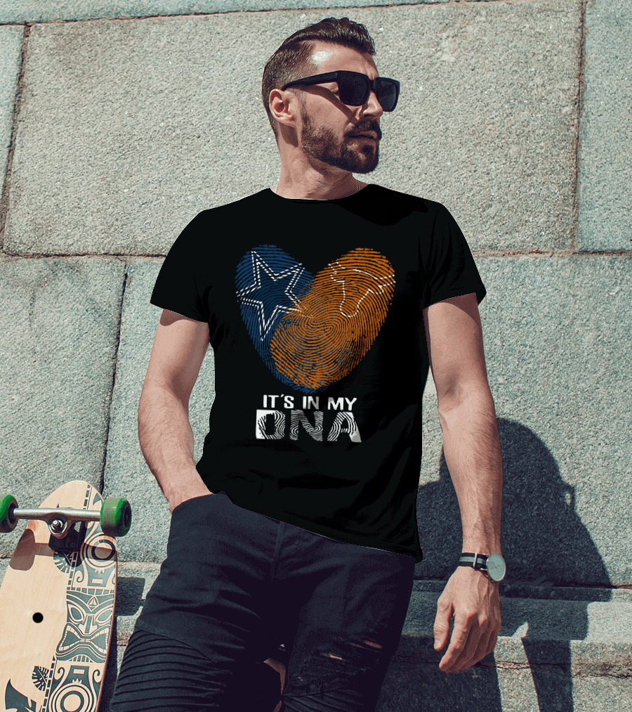 Cowboys Texas Longhorns Fingerprint It's In My DNA T-Shirt