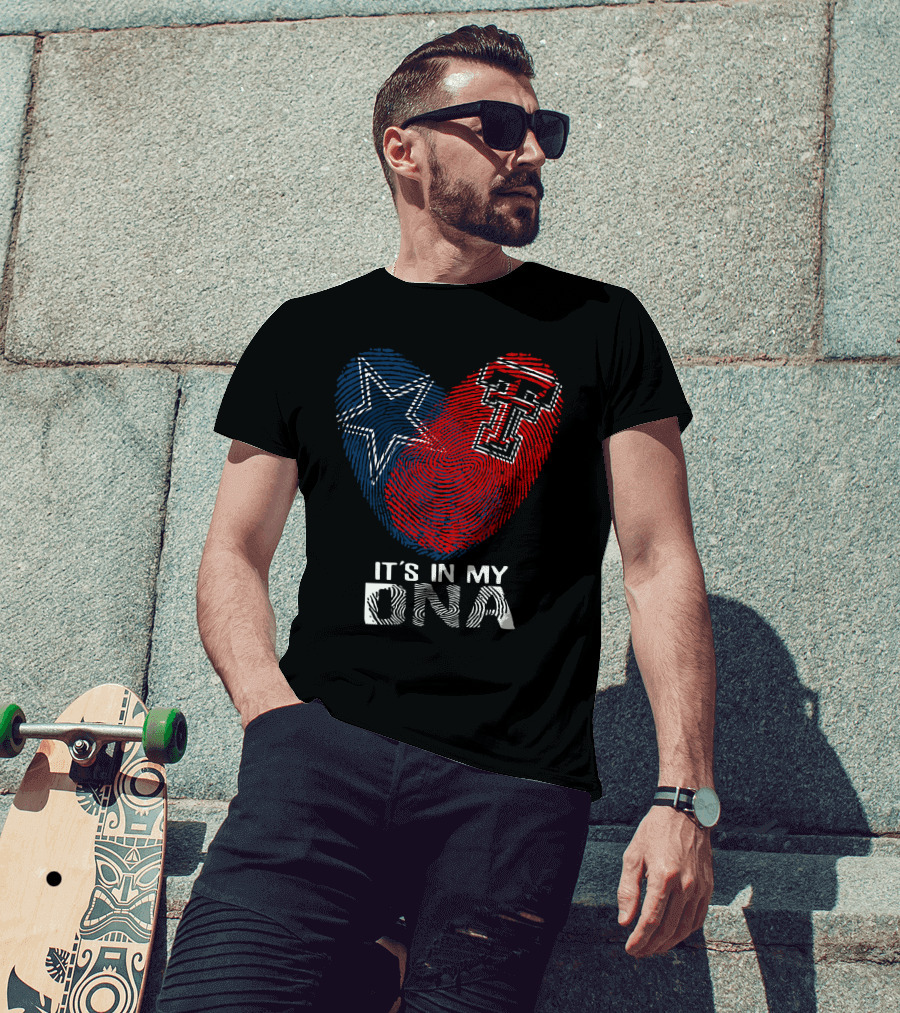 Cowboys Texas Tech It's In My DNA Fingerprint Star TTU T-Shirt