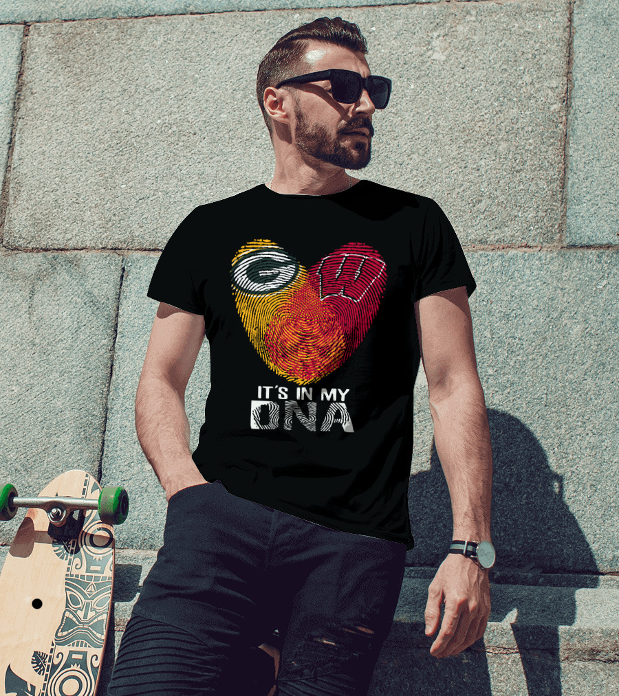 Packers Wisconsin Badgers Fingerprint It's In My DNA T-Shirt