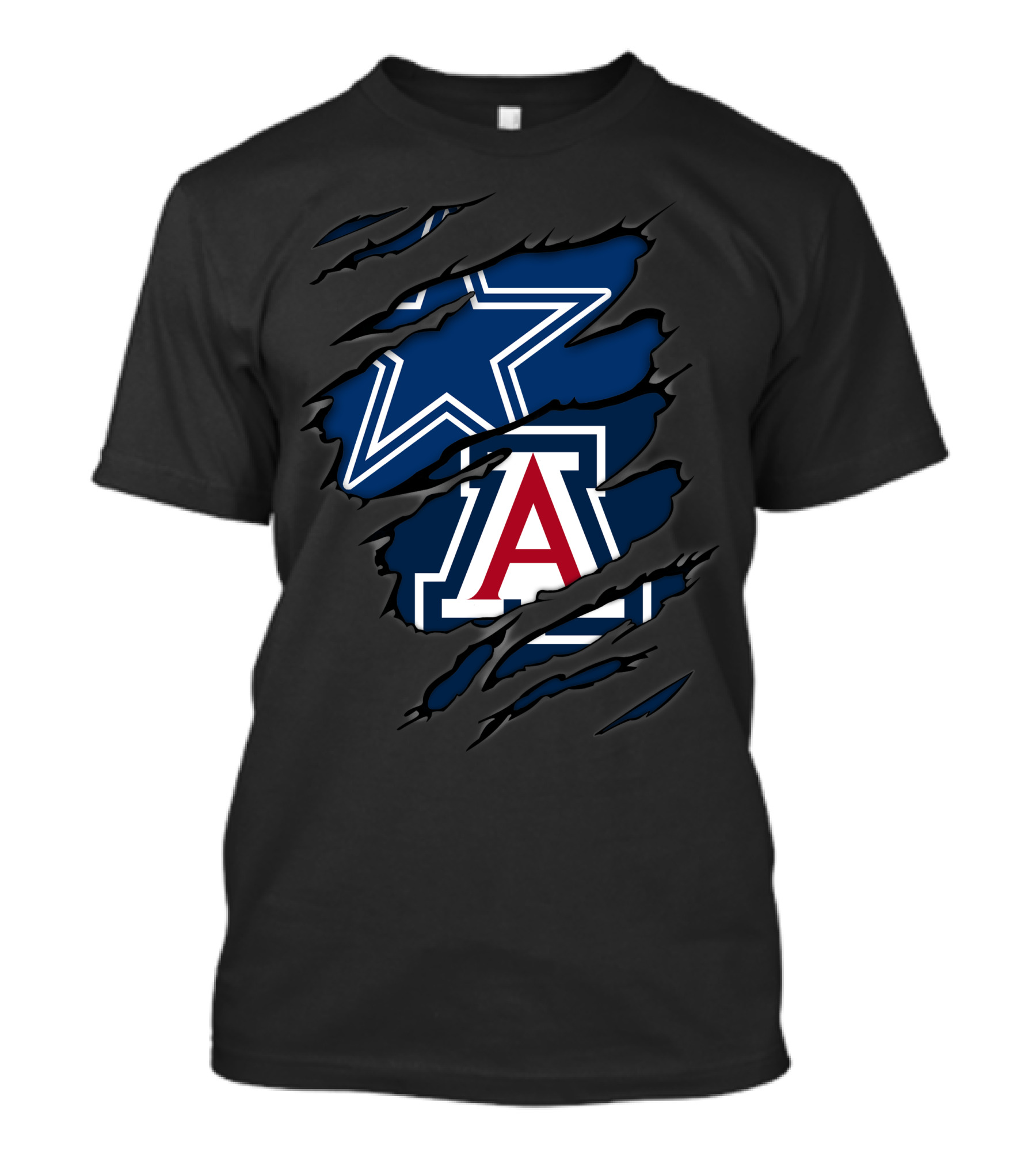 Cowboys Star And Arizona Wildcats A Logo Combination T-Shirt