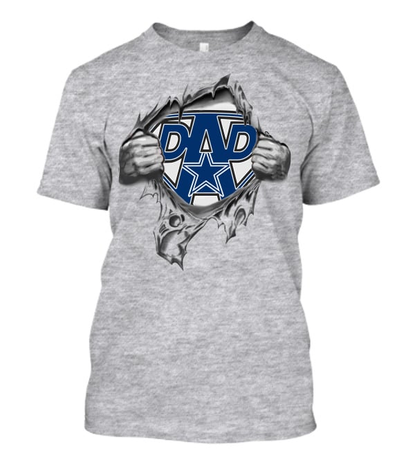Super Dad Dallas Cowboys Fan Logo Tear T-Shirt