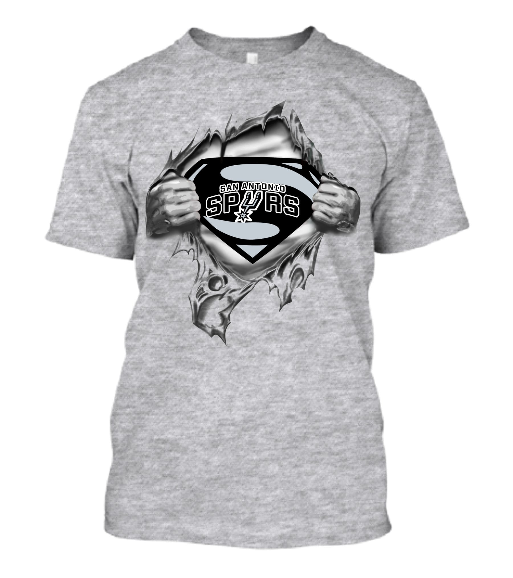 San Antonio Spurs Super Man Shield Logo Burst T-Shirt