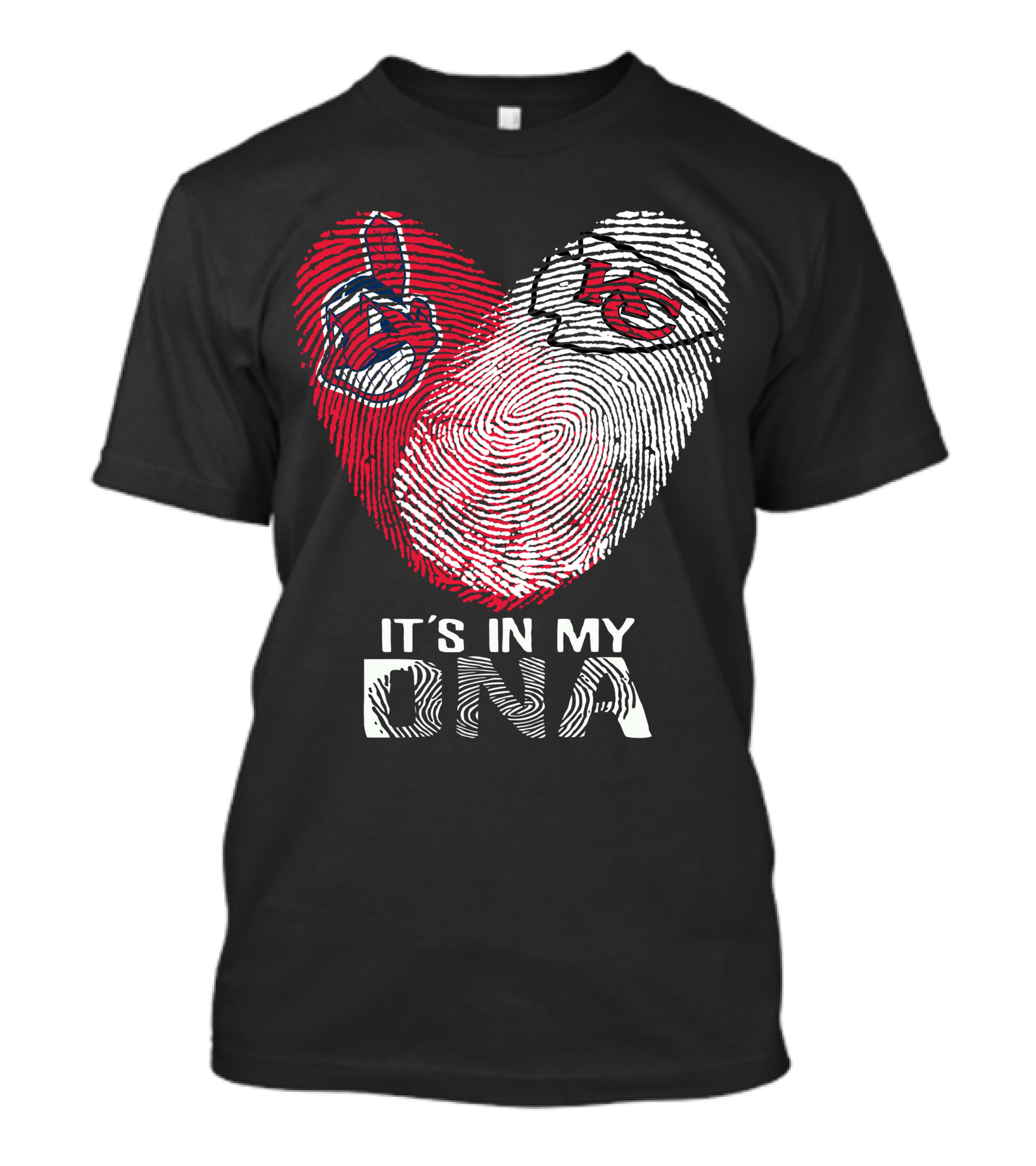 It's In My DNA Cleveland Indians Chiefs Fingerprint Heart T-Shirt