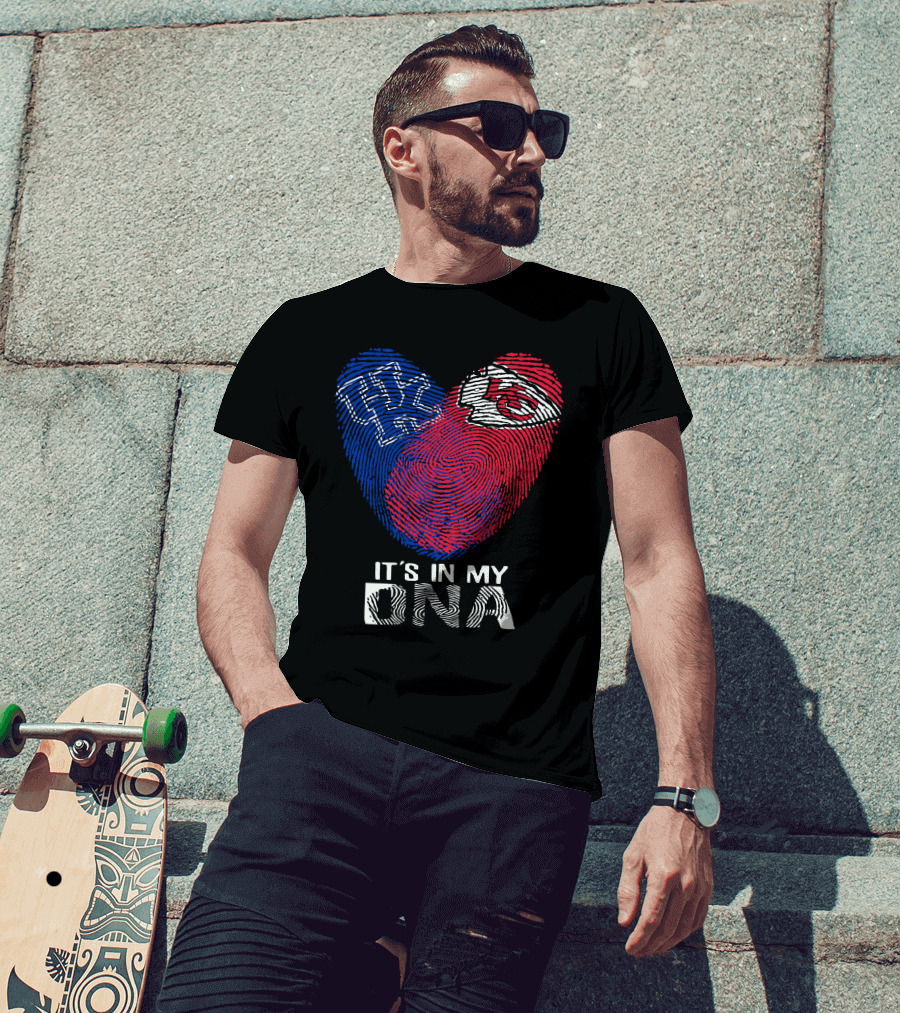 Kentucky Wildcats Chiefs It's In My Dna Fingerprint Heart T-Shirt