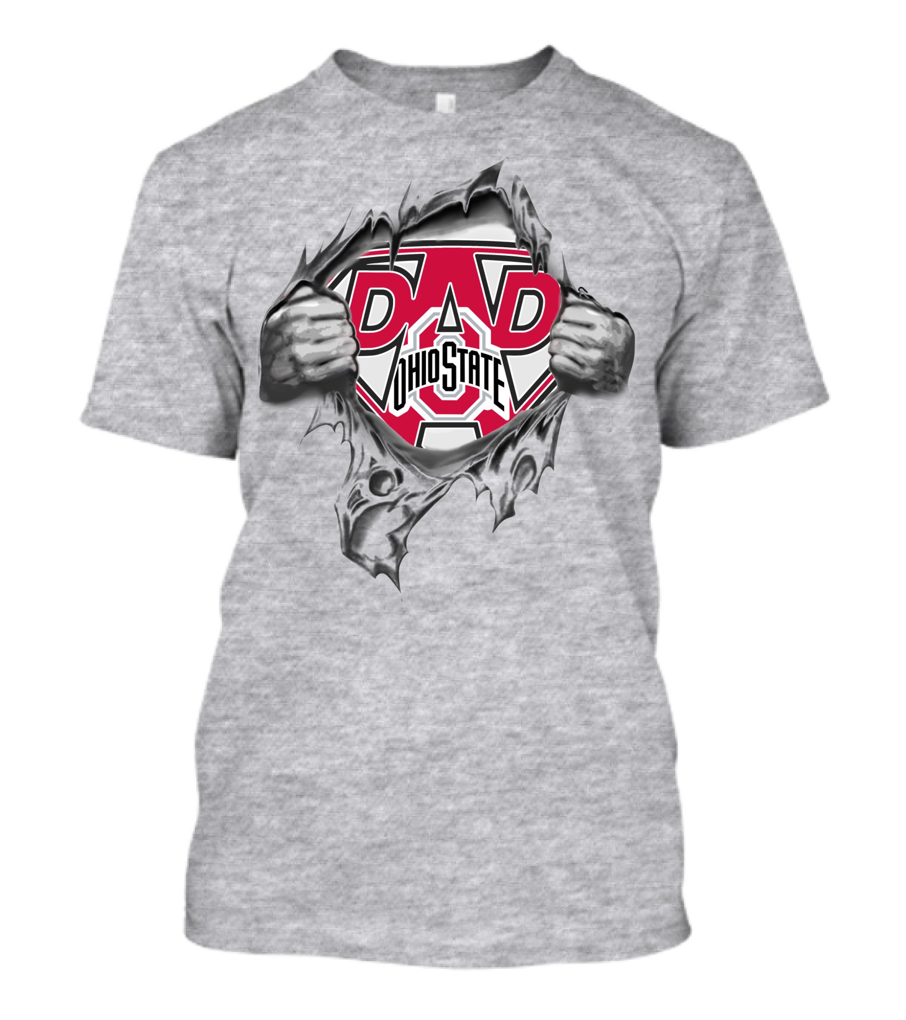 Ohio State Buckeyes Dad Superhero Logo Tear-Away T-Shirt