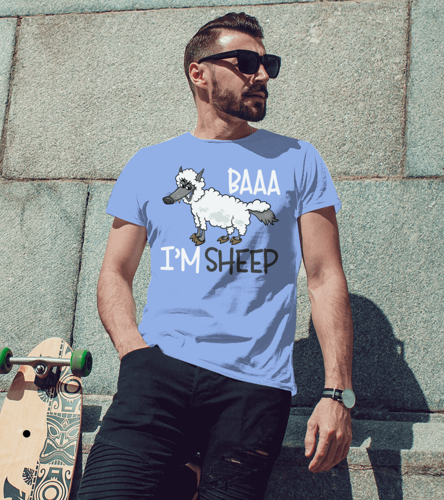 Baaa I'm A Sheep Funny Cartoon T-Shirt