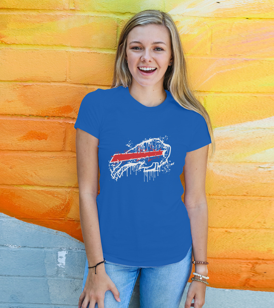 Buffalo Bills Paint Drip Splatter T-Shirt