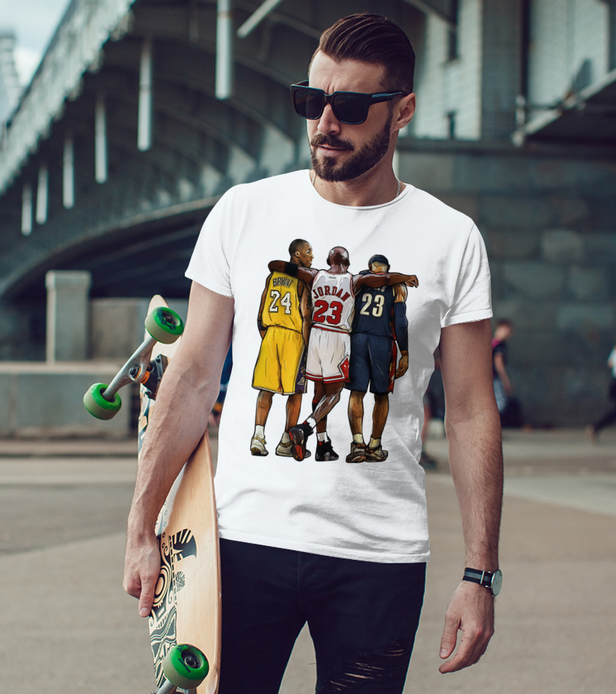 Kobe Bryant Michael Jordan 23 Lebron James 24 23 23 Lakers Bulls Cavaliers T-Shirt