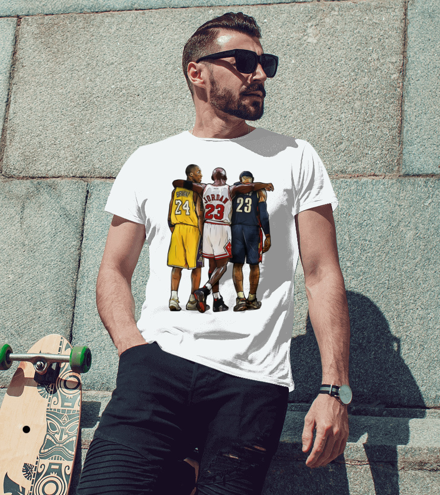 Kobe Bryant Michael Jordan 23 Lebron James 24 23 23 Lakers Bulls Cavaliers T-Shirt