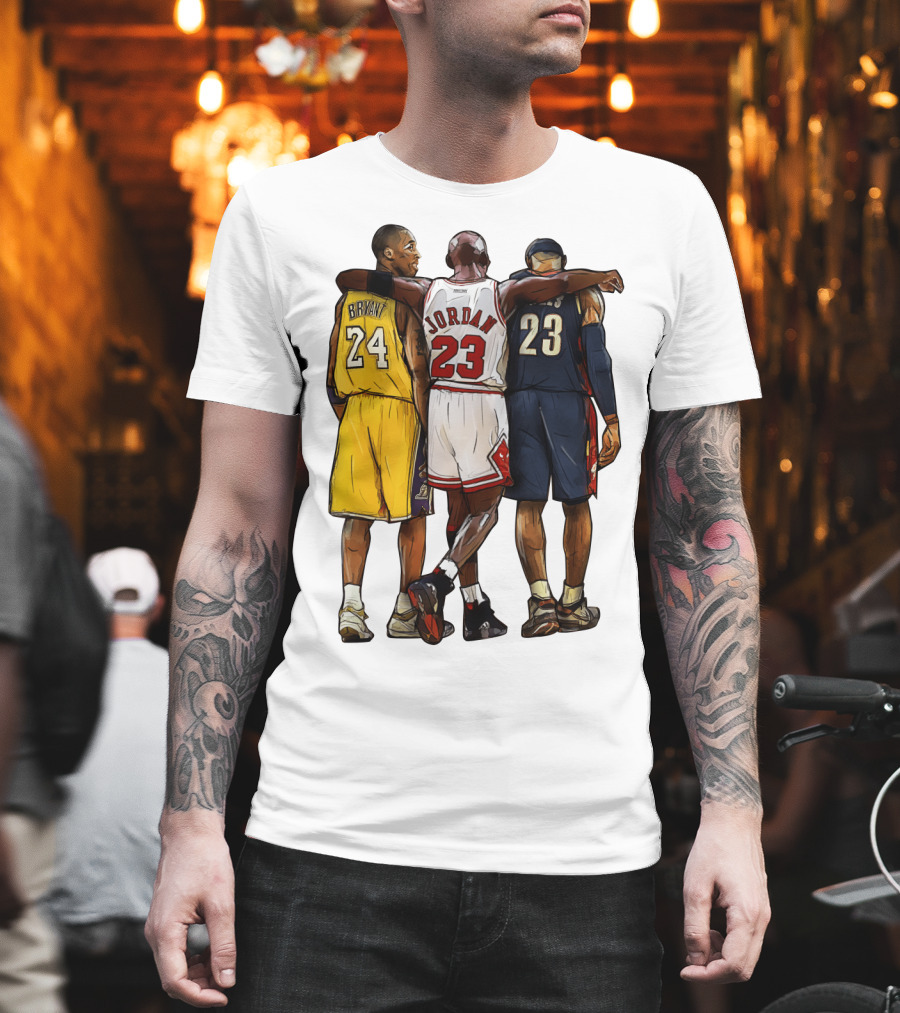 Kobe Bryant Michael Jordan 23 Lebron James 24 23 23 Lakers Bulls Cavaliers T-Shirt