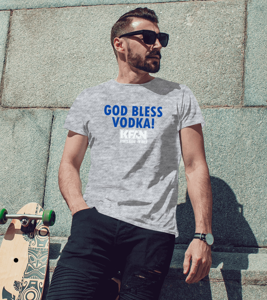 KFAN Sports Radio FM 100.3 God Bless Vodka T-Shirt