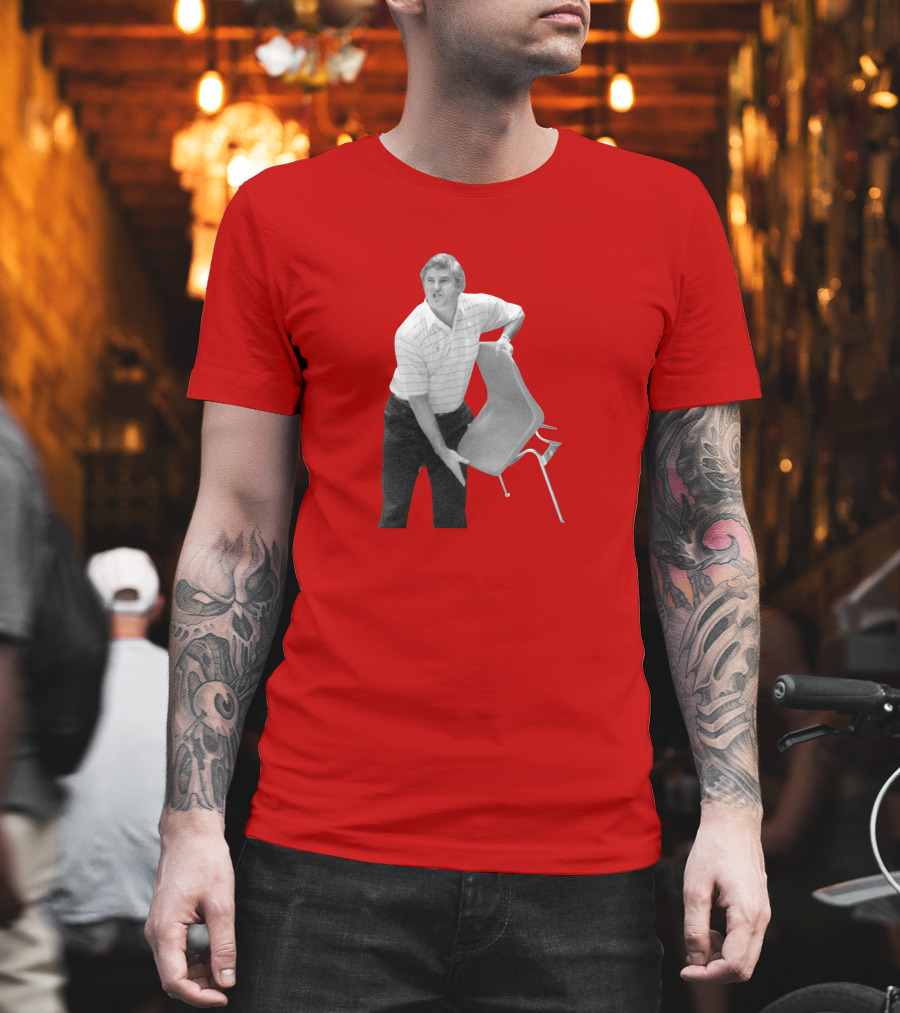 Bobby Knight Chair Throw AJ Moye Basketball Moment T-Shirt