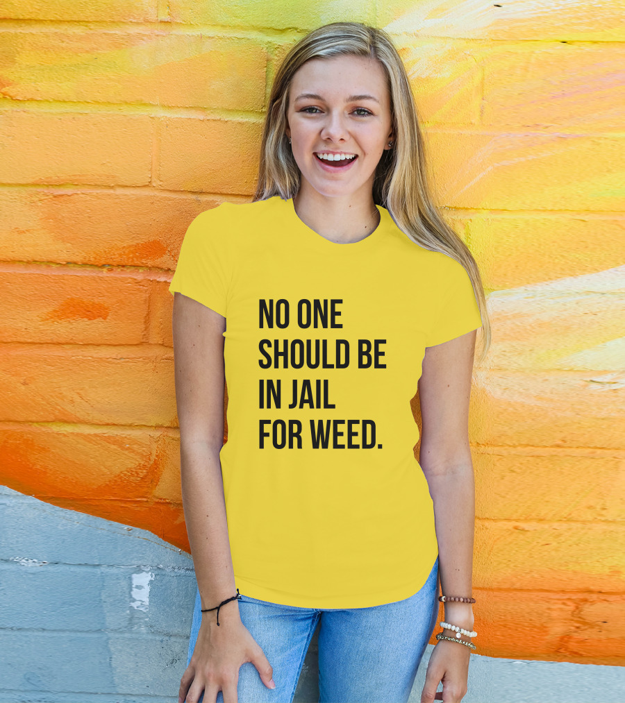 No One Should Be In Jail For Weed Gisele Barreto Fetterman We Go High Shop T-Shirt
