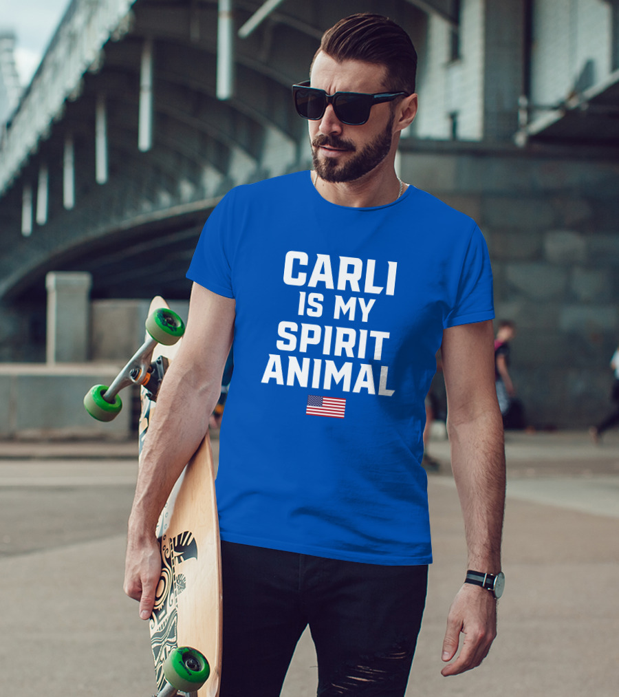 Carli Is My Spirit Animal American Flag T-Shirt