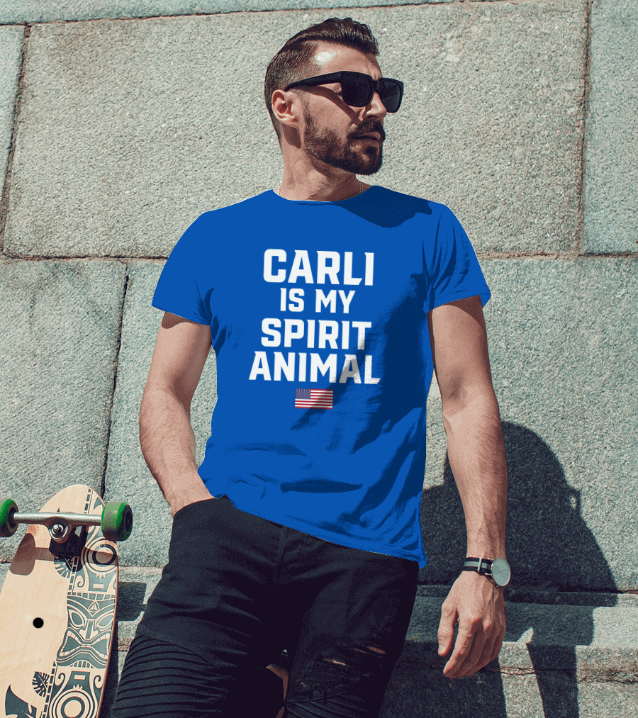 Carli Is My Spirit Animal American Flag T-Shirt