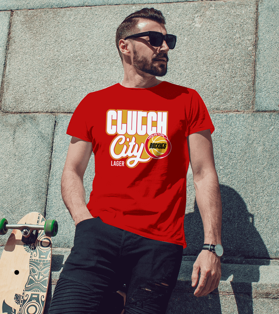 Houston Rockets Clutch City Lager Basketball Vernon Maxwell T-Shirt