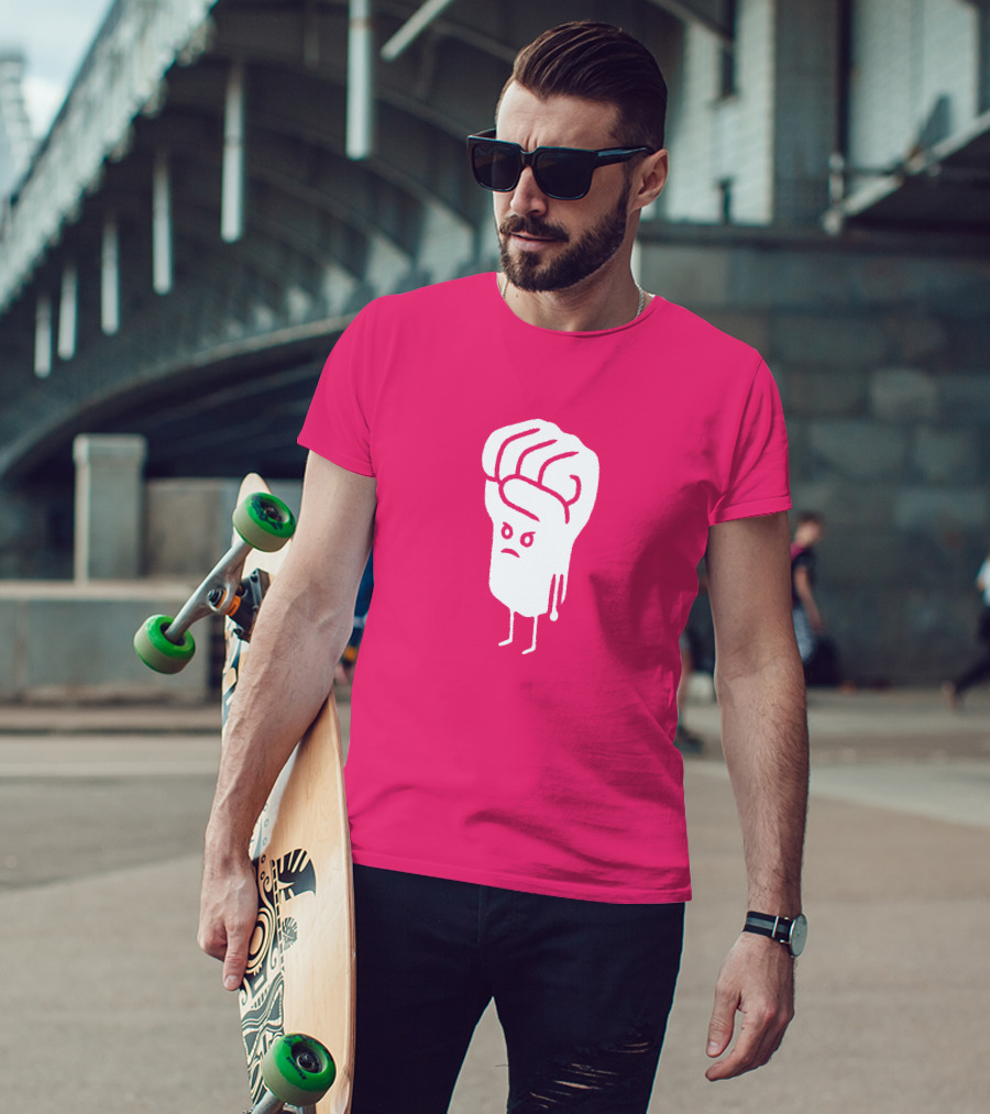 Tumindig By Linya-Linya Saab Fist Character On Pink Background T-Shirt