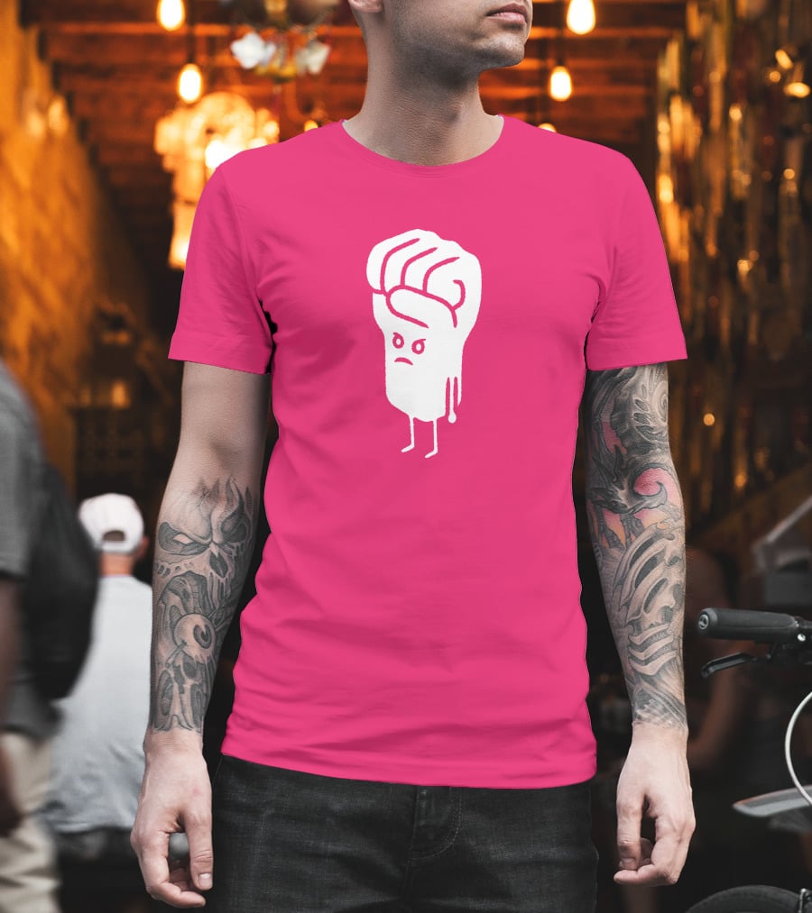 Tumindig By Linya-Linya Saab Fist Character On Pink Background T-Shirt