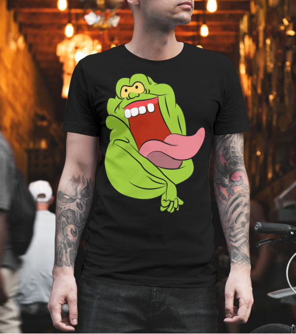 The Real Ghostbusters Slimer Tongue Out Iconic Cartoon Ghost Character T-Shirt The Real Ghostbusters Slimer Tongue Out Iconic Cartoon Ghost Character T-Shirt