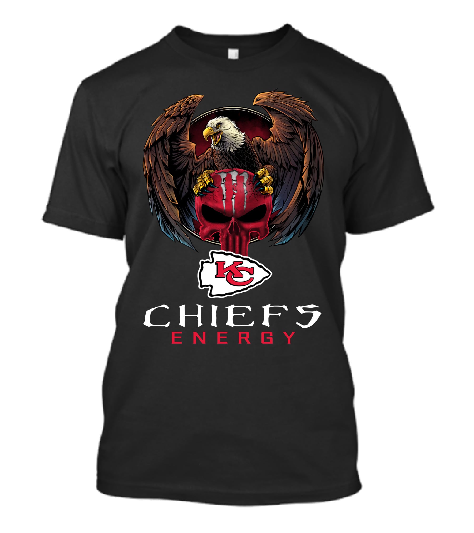 Kansas City Chiefs Energy Skull Eagle T-Shirt