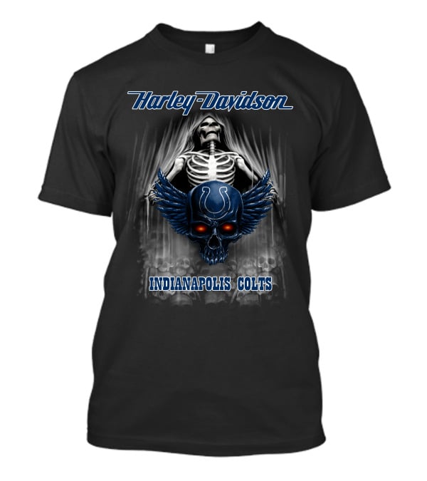 Harley Davidson Skull Indianapolis Colts T-Shirt