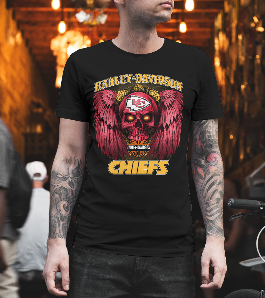 Harley Davidson Motor Cycles Kansas City Chiefs Nfl1228 T-Shirt