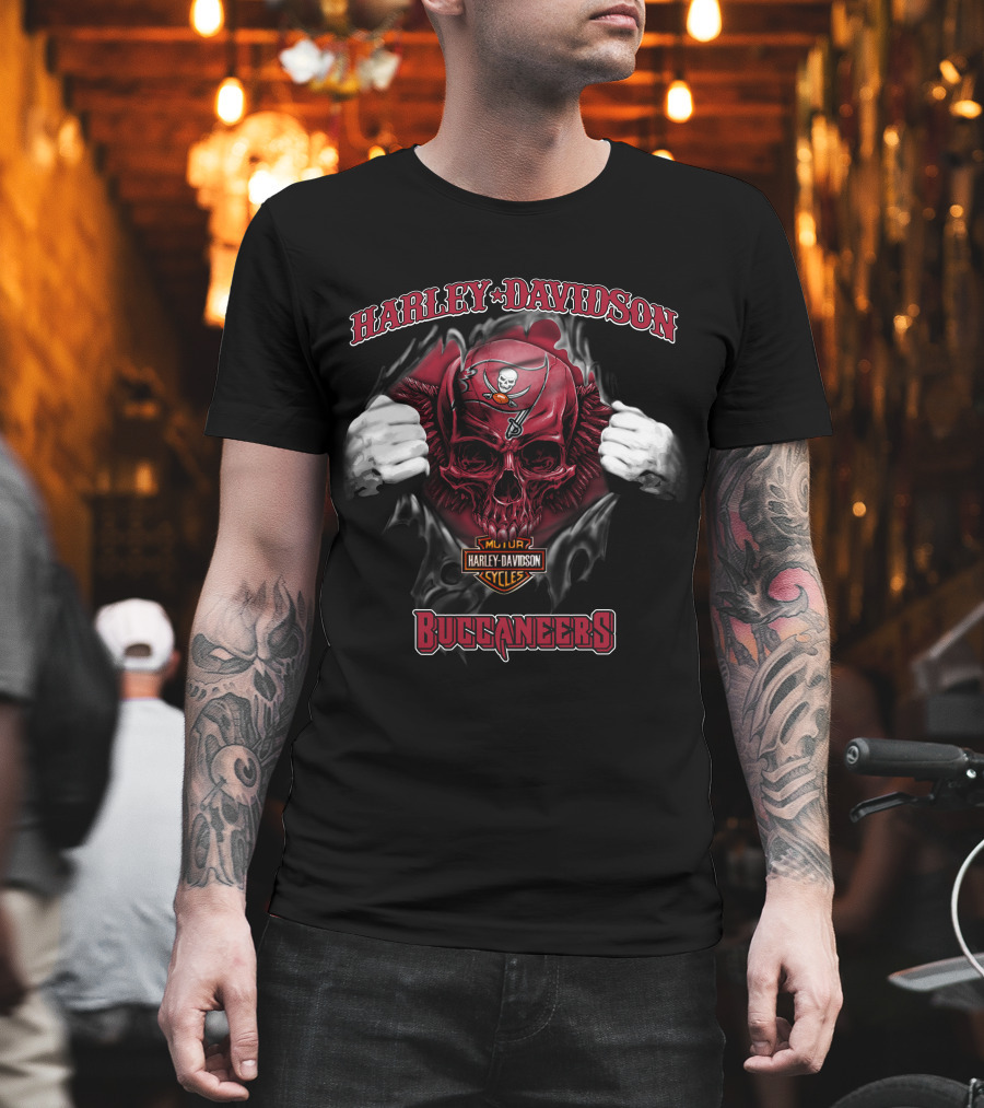 Harley Davidson Nfl Skull Tampa Bay Buccaneers T-Shirt