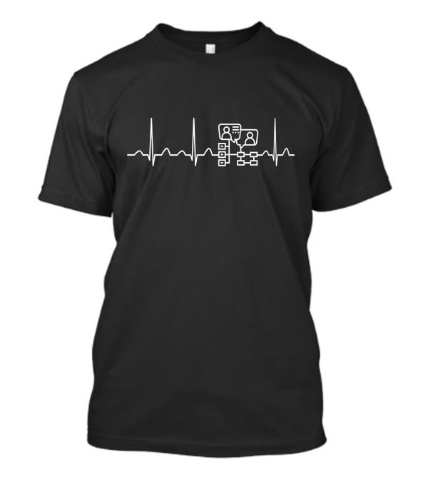 IT Manager's Heartbeat Flowchart Communication Icons T-Shirt