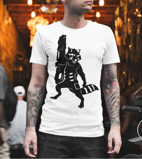 Rocket Raccoon Guardian Silhouette Warrior T-Shirt Rocket Raccoon Guardian Silhouette Warrior T-Shirt