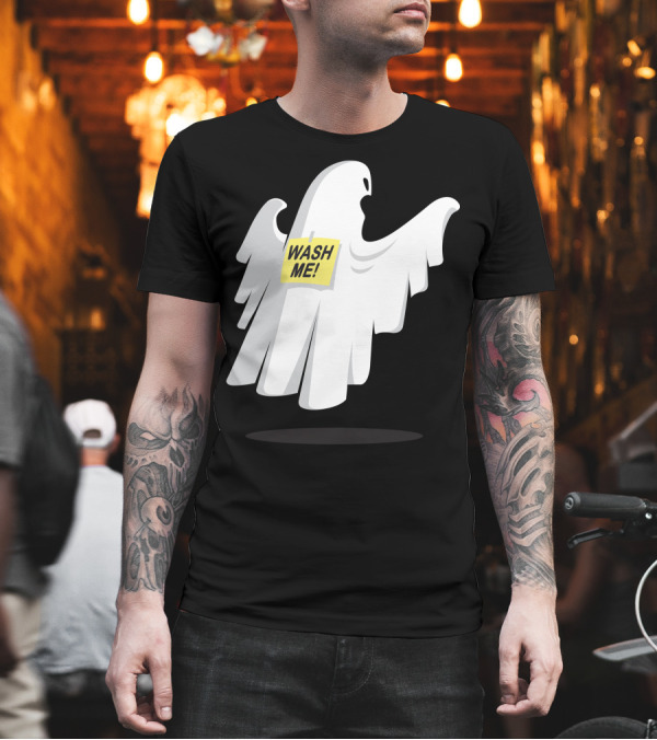 Ghostly Humor: Wash Me Floating Phantom T-Shirt Ghostly Humor: Wash Me Floating Phantom T-Shirt