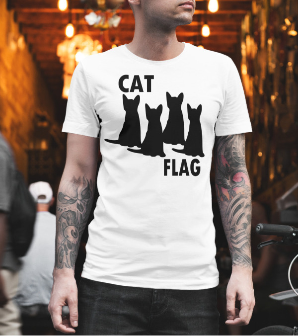 Cat Flag Black Flag Parody Four Cats T-Shirt Cat Flag Black Flag Parody Four Cats T-Shirt