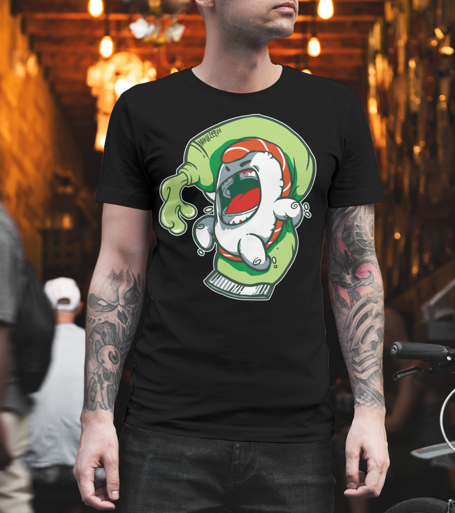 Salmon Likes Wasabi Squeezy Battle Cartoon T-Shirt