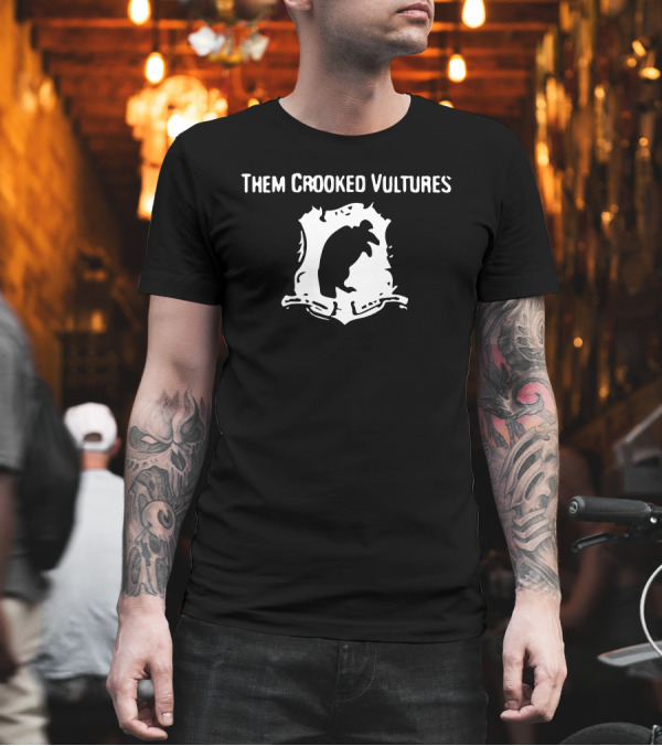 Them Crooked Vultures Vulture Silhouette Crest T-Shirt Them Crooked Vultures Vulture Silhouette Crest T-Shirt