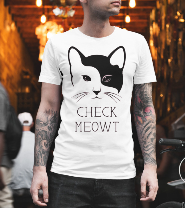 Check Meowt Cat Face T-Shirt Check Meowt Cat Face T-Shirt