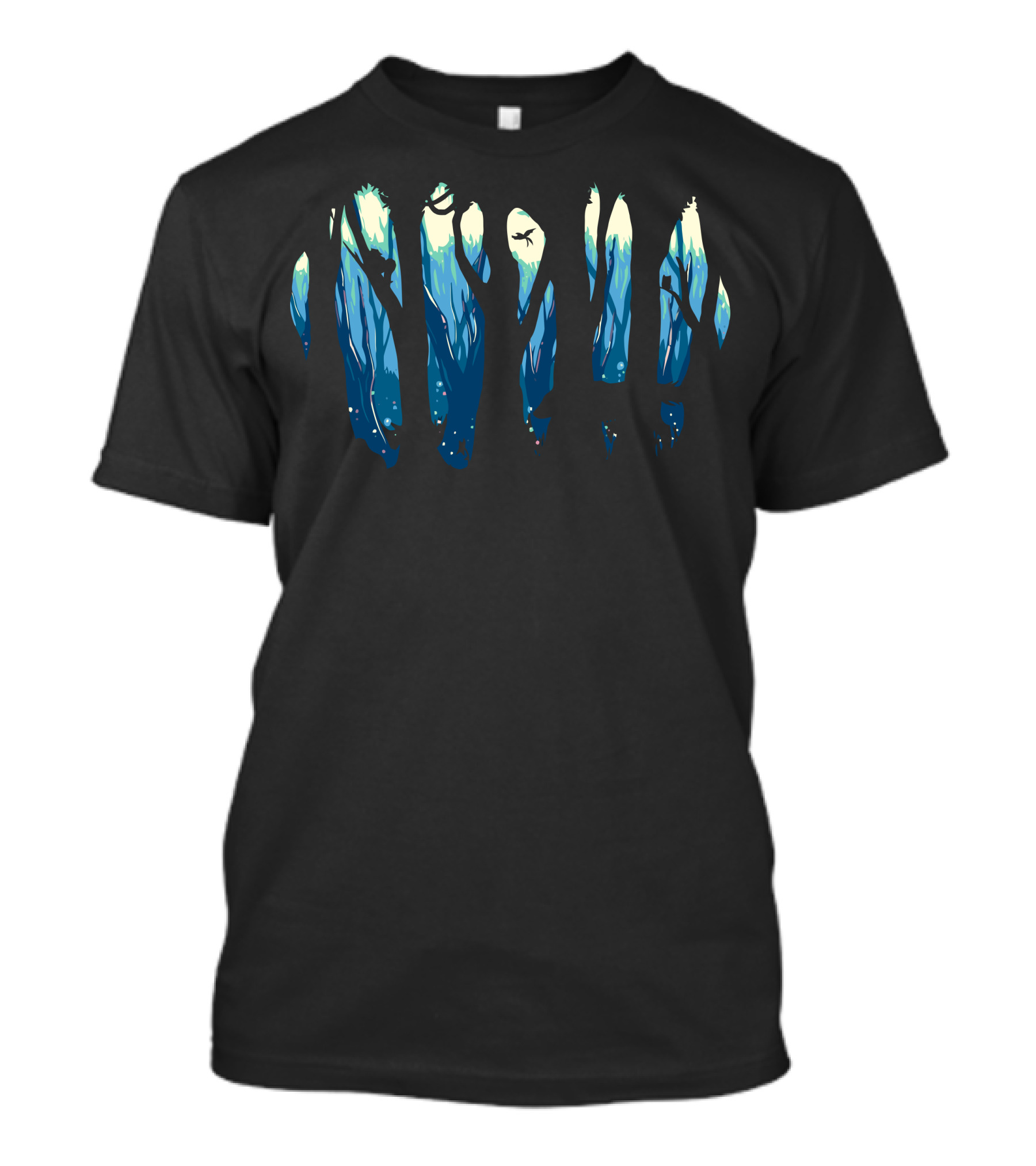 Jungle Within Silhouette Trees And Wildlife Scene T-Shirt