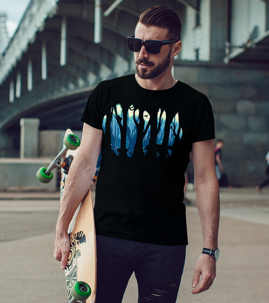 Jungle Within Silhouette Trees And Wildlife Scene T-Shirt