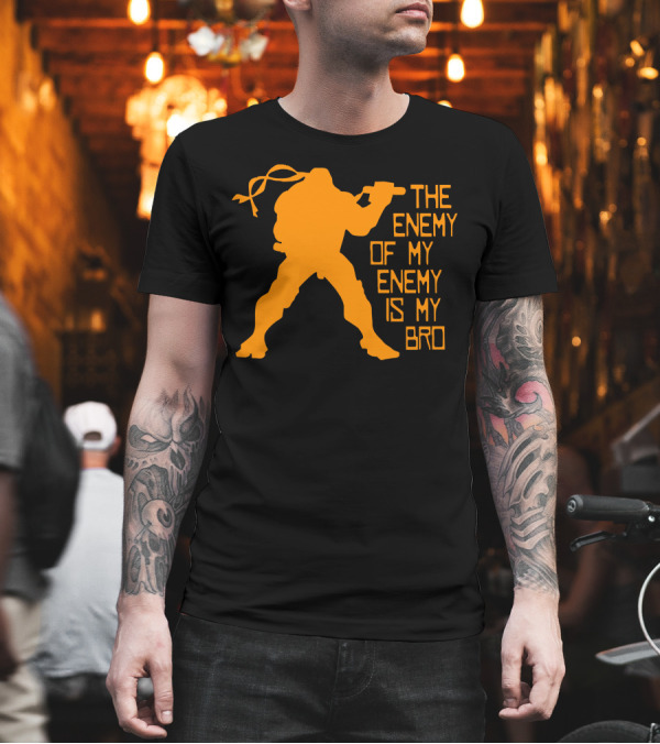 Tmnt Michelangelo The Enemy of My Enemy Is My Bro T-Shirt Tmnt Michelangelo The Enemy of My Enemy Is My Bro T-Shirt